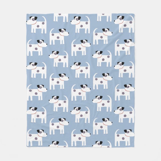 Jack Russell Parson Terrier Dog Pattern Fleece Blanket (Front)