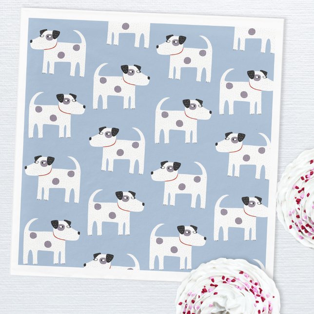 Jack Russell Parson Terrier Dog Pattern Napkins (Jack Russell Parson Terrier dog patterned paper napkins)