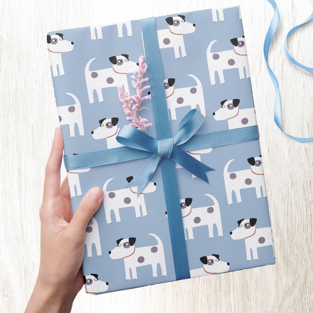 Jack Russell Parson Terrier Dog Pattern Wrapping Paper (Jack Russell Parson terrier dog pattern gift wrapping paper )