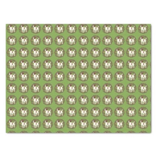 Jack Russell  Parson Terrier Wreath Tissue Paper