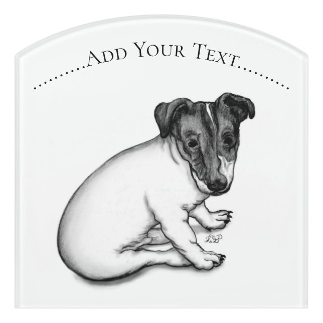 Jack Russell puppy 10 weeks old Door Sign (Contour Front)
