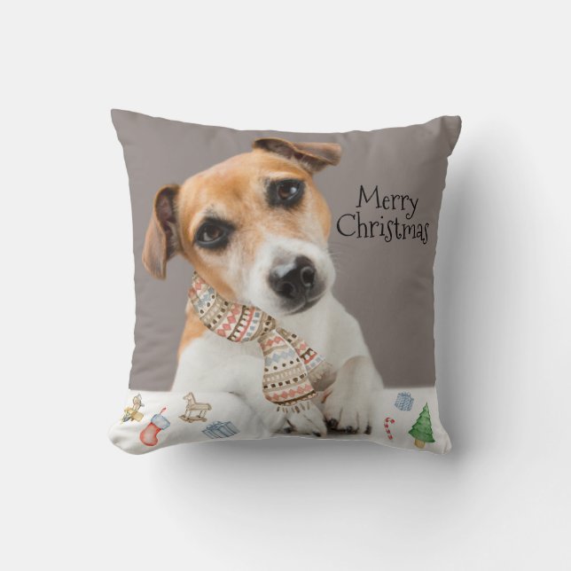 Jack Russell Puppy Dog Animal Pet Throw Pillow (Front)