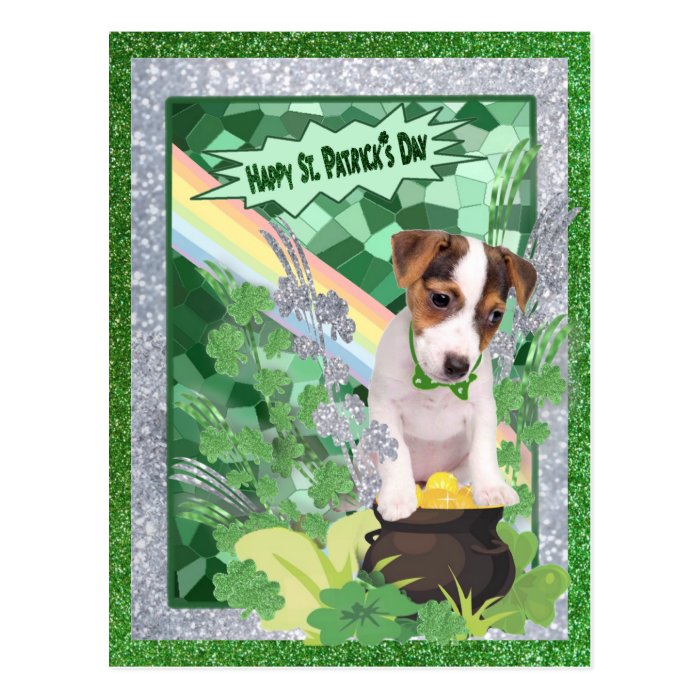 Jack Russell Puppy Number 1 Happy St Patricks Day Postcard