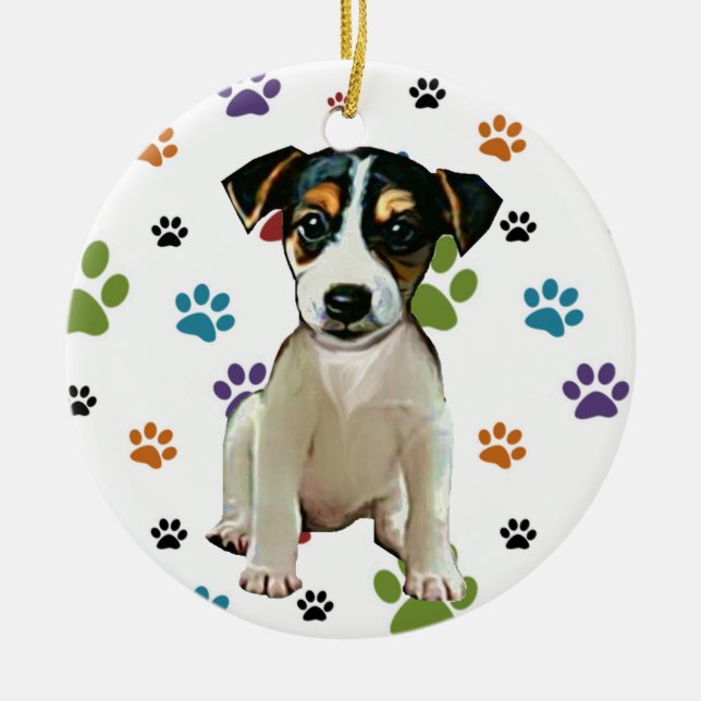 Jack Russell Puppy Ornament (Front)