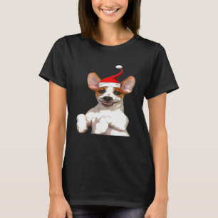Jack Russell Santa Hat Cool Image   Christmas T-Shirt