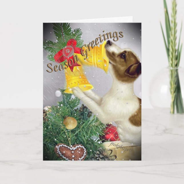 Jack Russell Season Greetings Holiday Card (Front)