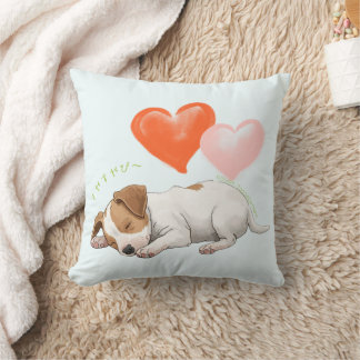 Jack Russell Terrier 寝ている姿がかわいい子犬ちゃん♡ Throw Pillow