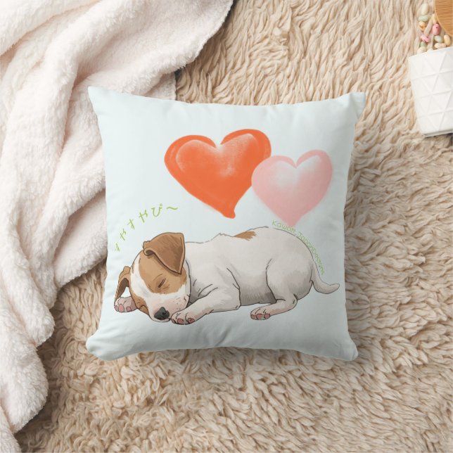 Jack Russell Terrier 寝ている姿がかわいい子犬ちゃん♡ Throw Pillow (Blanket)