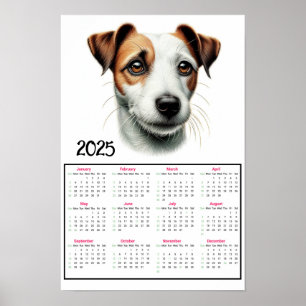 Jack Russell Terrier 2025 Calendar Poster