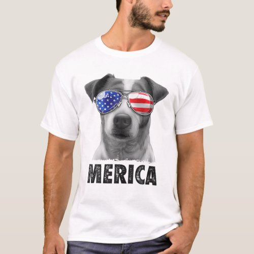 Jack Russell Terrier 4Th Of July Merica Men Americ T_Shirt