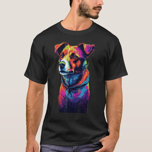Jack Russell Terrier 80s Dog T-Shirt (Front)