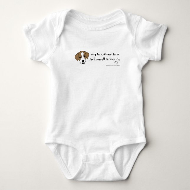 jack russell terrier baby bodysuit (Front)