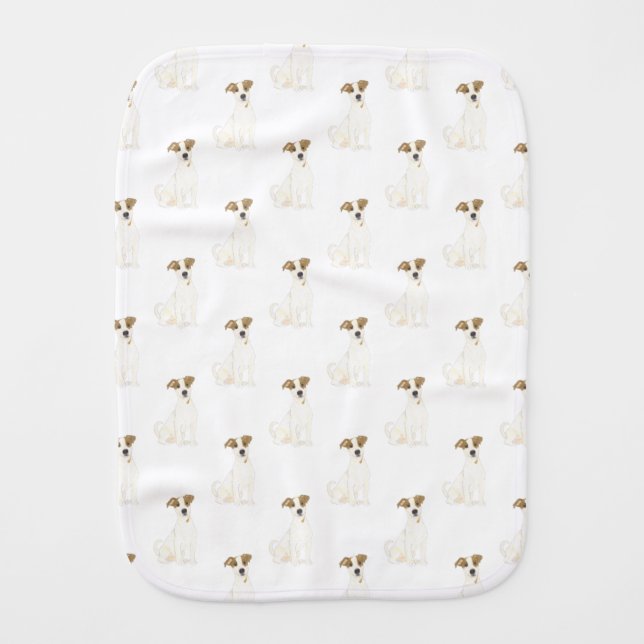 Jack Russell Terrier Baby Burp Cloth (Front)