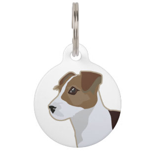 Jack Russell Terrier Basic Breed Illustration Pet ID Tag
