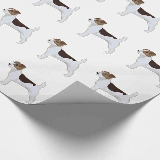 Jack Russell Terrier Basic Breed Illustration Wrapping Paper (Corner)