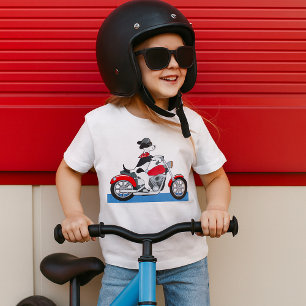 Jack Russell Terrier Biker Dog on Red Motorbike T-Shirt