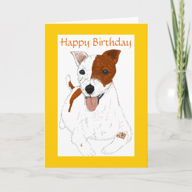 Jack Russell Terrier Birthday card (Front)