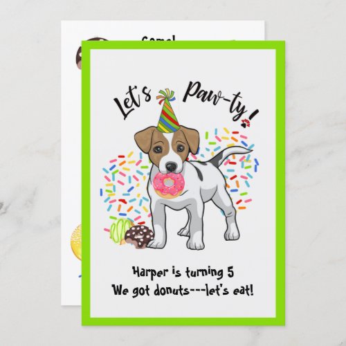 Jack Russell Terrier Birthday Party Invitation