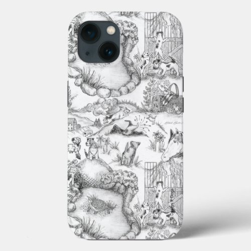 JACK RUSSELL Terrier Black Toile iPhone 13 Case