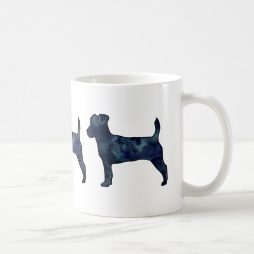 Jack Russell Terrier Black Watercolor Silhouette Coffee Mug