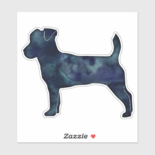 Jack Russell Terrier Black Watercolor Silhouette Sticker