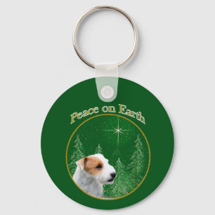 Jack Russell Terrier (broken) Peace Keychain