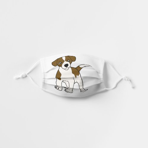 jack_russell_terrier brown cartoon kids cloth face mask