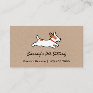 Jack Russell Terrier Cartoon Dog   Pet Care Animal Business Card