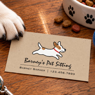 Jack Russell Terrier Cartoon Dog Pet Care Animal Business Card