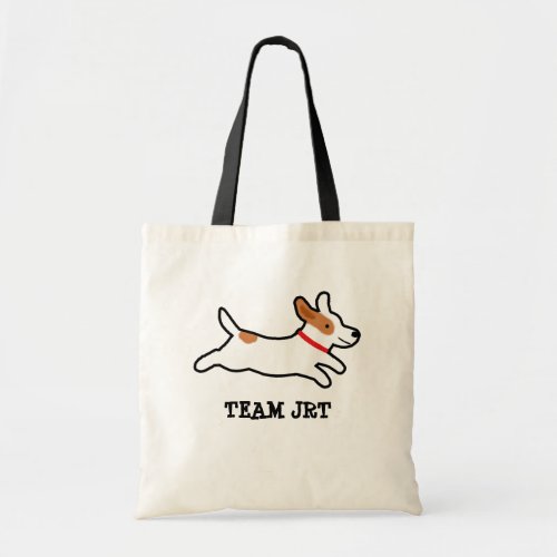 Jack Russell Terrier Cartoon Dog with Custom Text Tote Bag