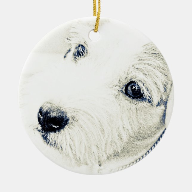 Jack Russell Terrier Ceramic Ornament (Front)