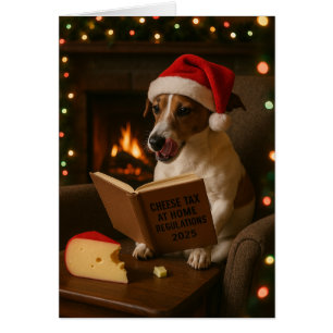 Jack Russell Terrier 'Cheese Tax' Christmas card