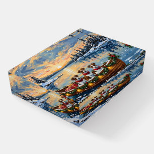 Jack Russell Terrier Christmas Boat Holiday Paperweight