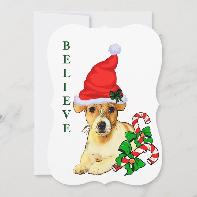 Jack Russell Terrier Christmas Holiday Card (Front)