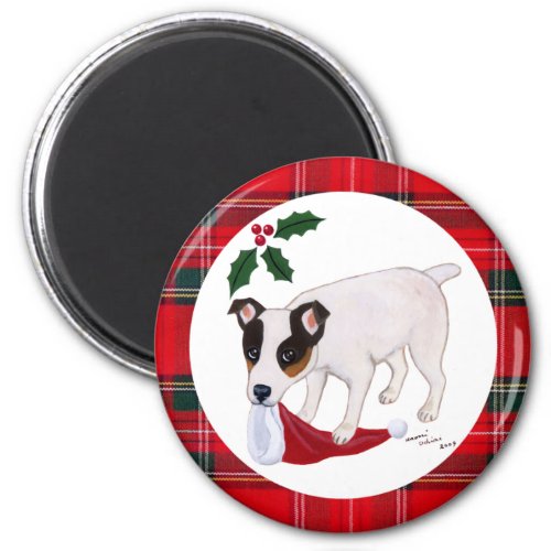 Jack Russell Terrier Christmas Magnet