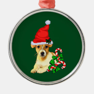 Jack Russell Terrier Christmas Metal Ornament