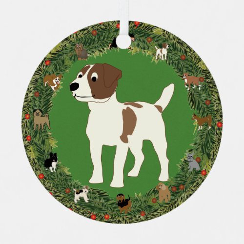 Jack Russell Terrier Christmas Metal Ornament