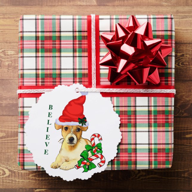 Jack Russell Terrier Christmas Ornament Card (Insitu (Gift))