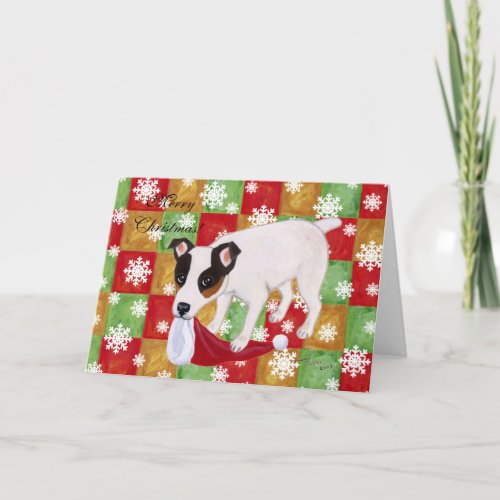 Jack Russell Terrier Christmas Snowflakes Card