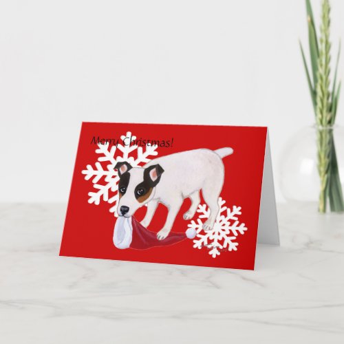 Jack Russell Terrier Christmas Snowflakes Card