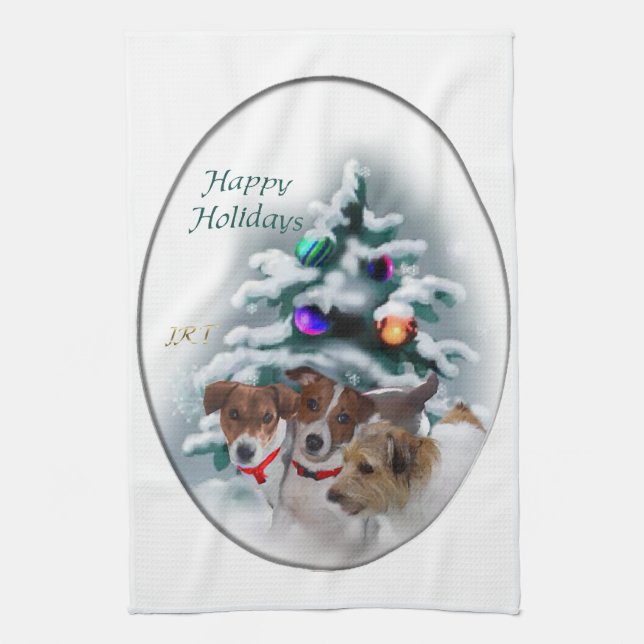 Jack Russell Terrier Christmas Towel (Vertical)