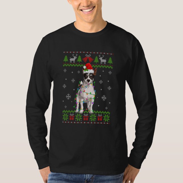 Jack Russell Terrier Christmas Ugly Sweater Dog (Front)