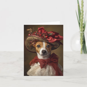 Jack Russell Terrier Christmas Victorian Dog Holiday Card
