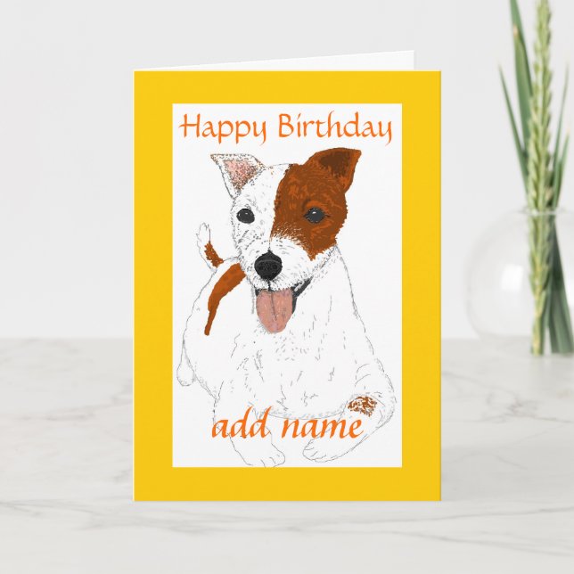 Jack Russell Terrier Customizable Birthday card (Front)