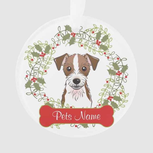 Jack Russell Terrier Customizable Ornament (Front)