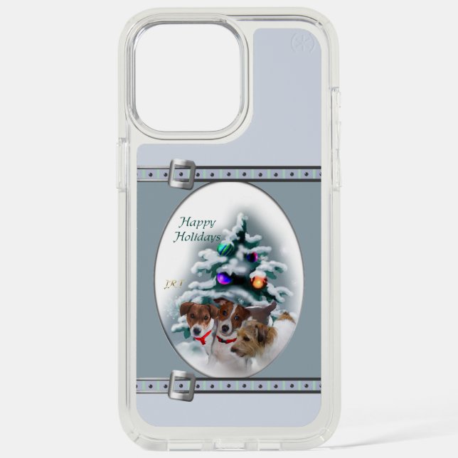 Jack Russell Terrier Cute Blue Christmas Holidays Speck iPhone Case (Front)