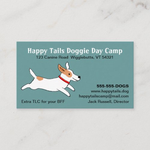 Jack Russell Terrier _ Cute Dog Cartoon _ Pet Care Business Card