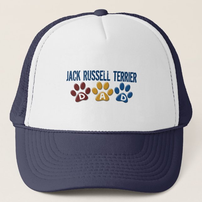 Jack Russell Terrier Dad Paw Print 1 Trucker Hat (Front)