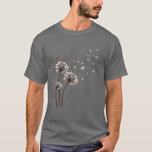 Jack Russell Terrier Dandelion Dog Lovers T_Shirt