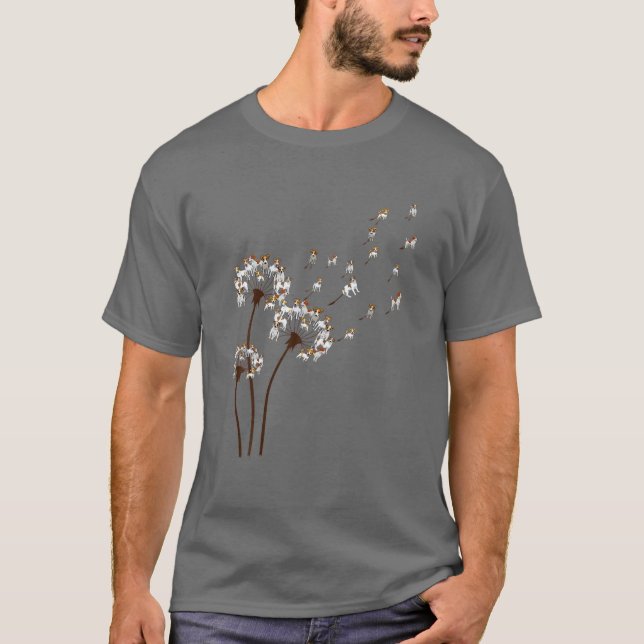 Jack Russell Terrier Dandelion Dog Lovers T-Shirt (Front)